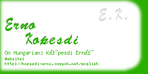 erno kopesdi business card